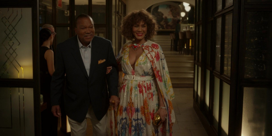sequin floral cape maxi dress - Nicole Ari Parker (Lisa Todd Wexley) - And Just Like That... TV Show