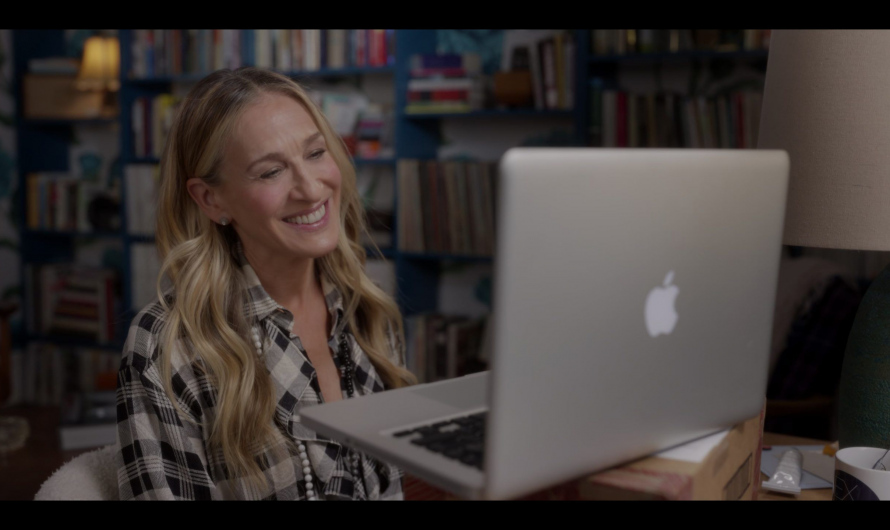 Black and Beige Plaid Long Sleeve Shirt Worn by Sarah Jessica Parker as Carrie Bradshaw