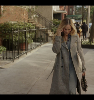 Check Trench Coat Worn by Sarah Jessica Parker as Carrie Bradshaw Outfit And Just Like That... TV Show
