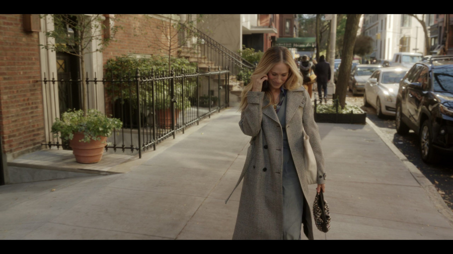 Check Trench Coat Worn by Sarah Jessica Parker as Carrie Bradshaw