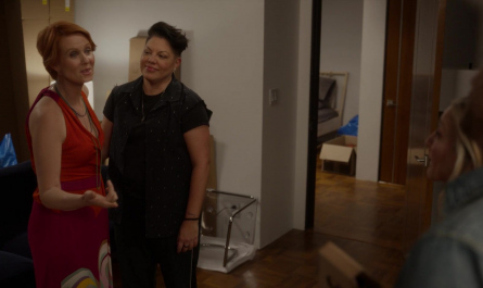 Red Maxi Dress of Cynthia Nixon as Miranda Hobbes Outfit And Just Like That... TV Show