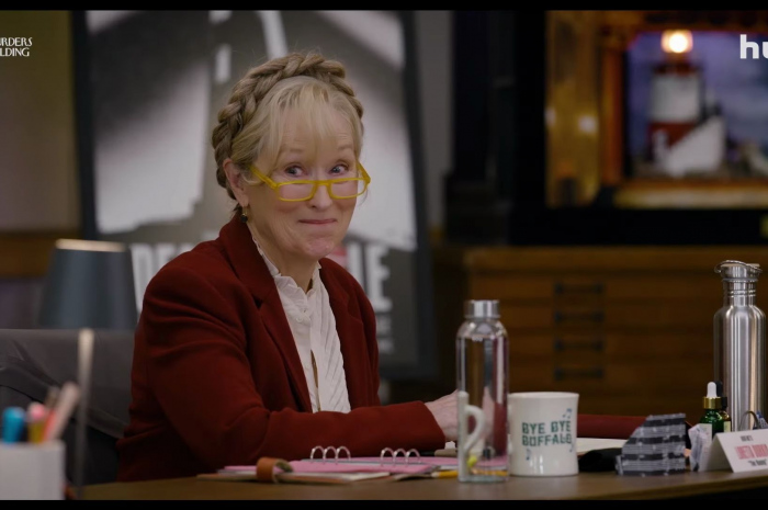 Yellow Frame Glasses of Meryl Streep as Loretta Durkin Outfit Only Murders in the Building TV Show