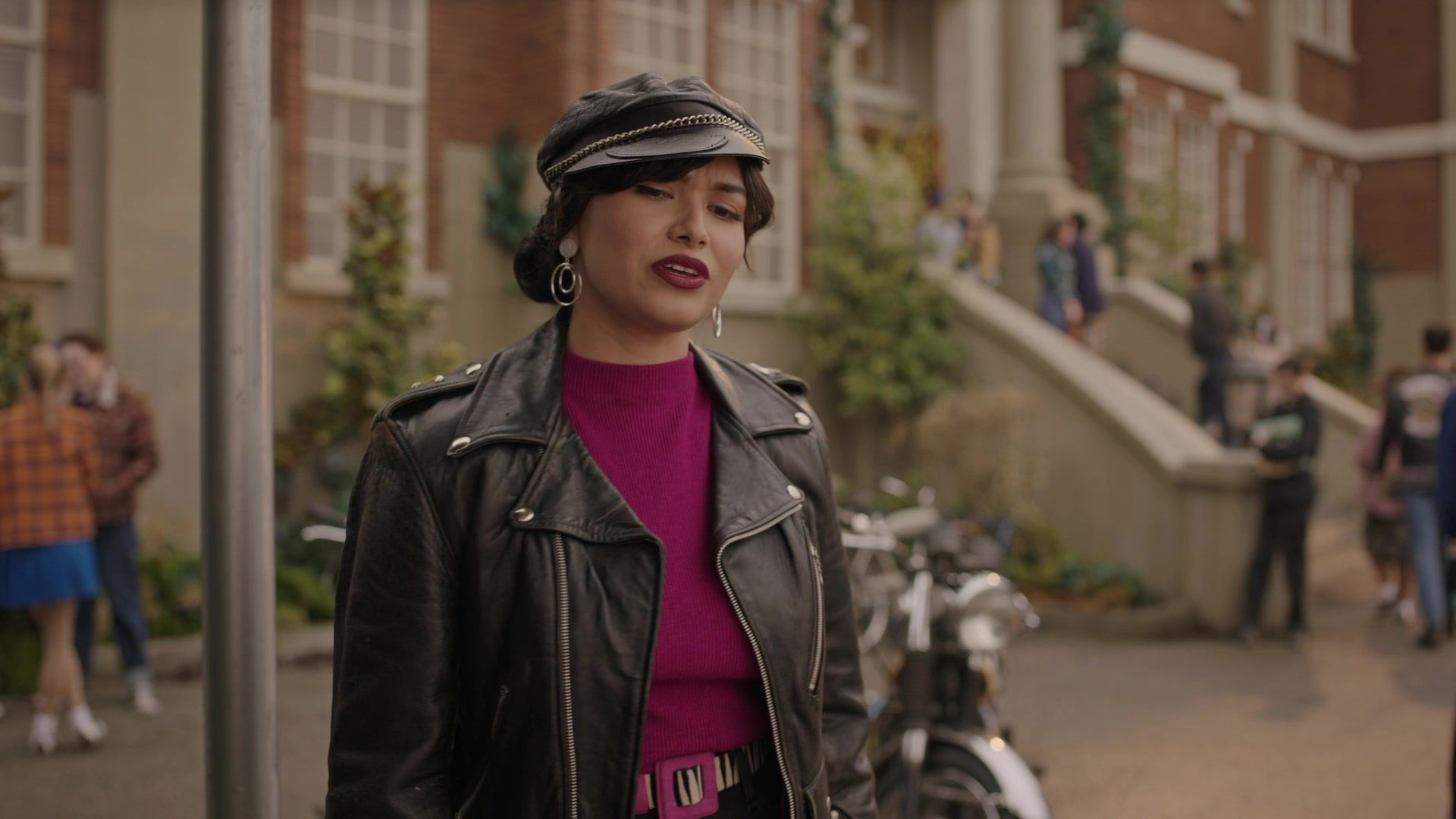 Worn on Riverdale TV Show - Leather Motorcycle Jacket
