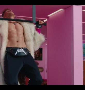 Black Leather Fanny Waist Pack Bag of Ryan Gosling as Ken Outfit Barbie (2023) Movie