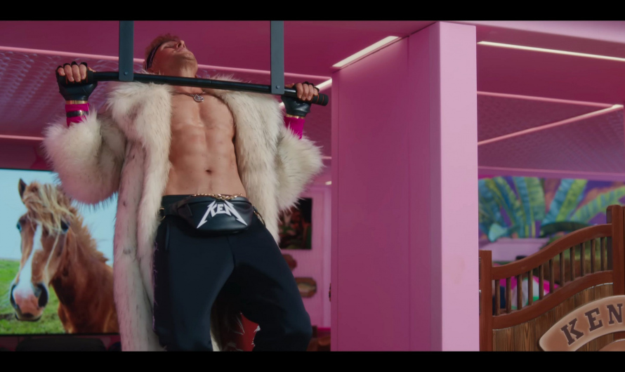 Black Leather Fanny Waist Pack Bag of Ryan Gosling as Ken