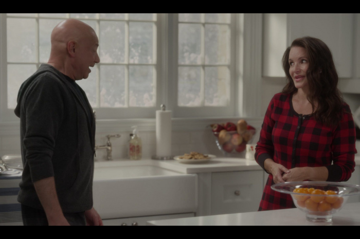 Red Check Plaid Pajama Suit Worn by Kristin Davis as Charlotte York Goldenblatt Outfit And Just Like That... TV Show