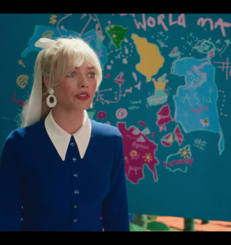 Worn on Barbie (2023) Movie - White Circle Earrings of Margot Robbie