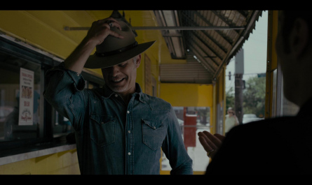 Blue Denim Shirt Worn by Timothy Olyphant as Deputy U.S. Marshal Raylan Givens Outfit Justified: City Primeval TV Show