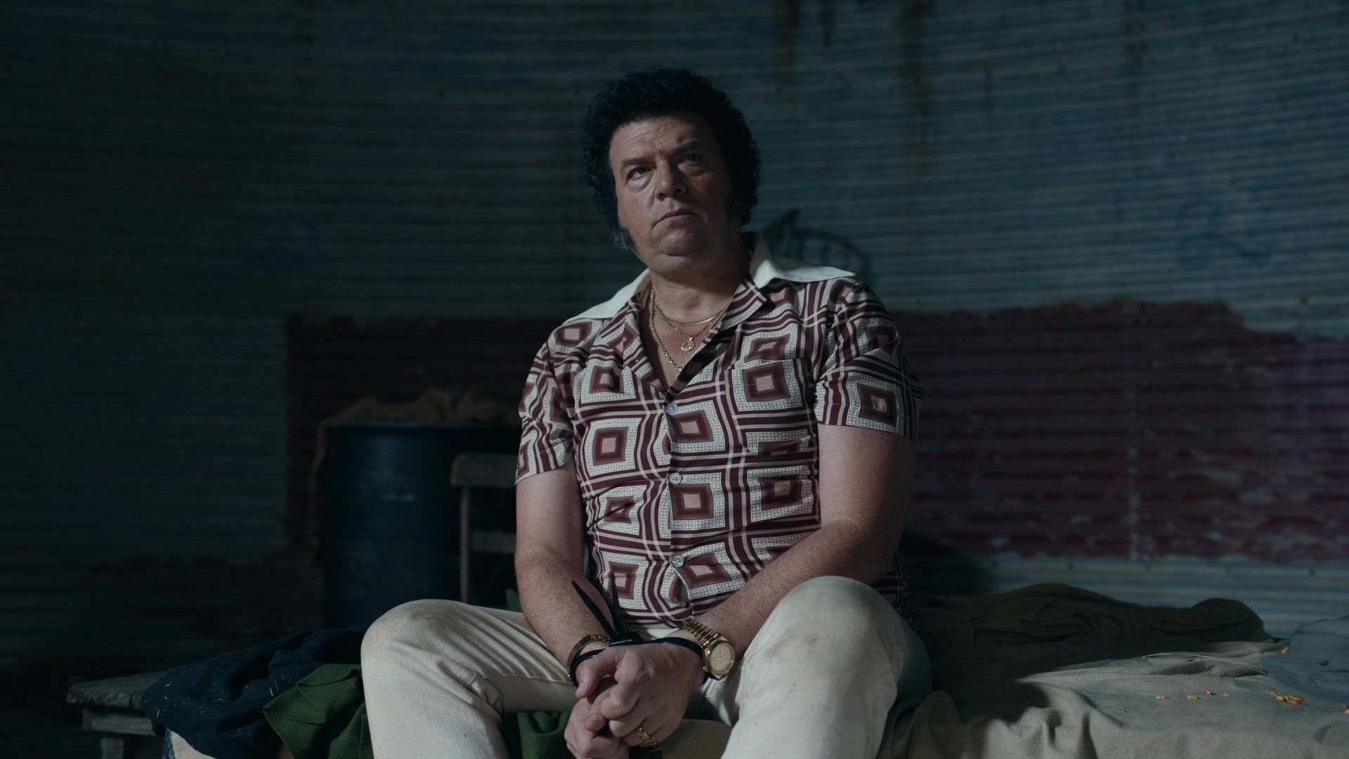 Brown Geometric Print Shirt of Danny McBride as Jesse