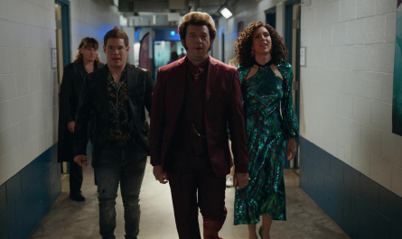 Striped Sequin Open-back Midi Dress Worn by Edi Patterson as Judy Gemstone Outfit The Righteous Gemstones TV Show