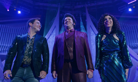 Patterned Black Blazer of Adam DeVine as Kelvin Gemstone Outfit The Righteous Gemstones TV Show