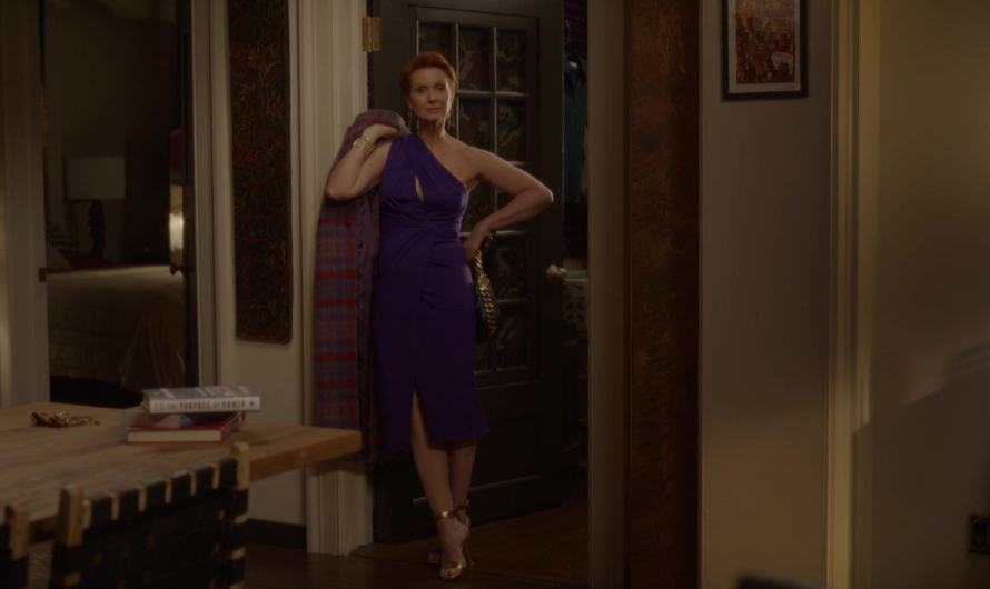 Purple One Shoulder Midi Dress Worn by Cynthia Nixon as Miranda Hobbes