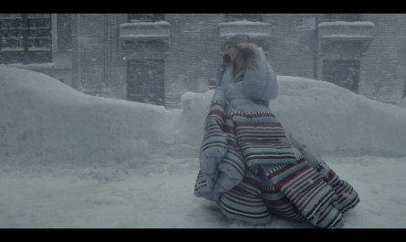Blue Puffer Coat Worn by Sarah Jessica Parker as Carrie Bradshaw Outfit And Just Like That... TV Show