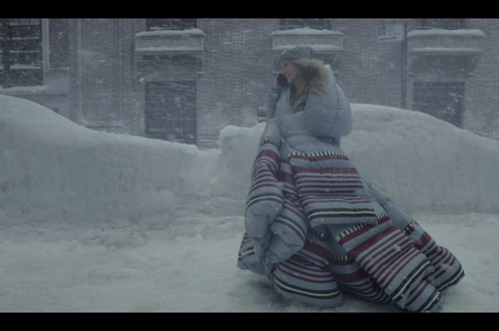 Blue Puffer Coat Worn by Sarah Jessica Parker as Carrie Bradshaw Outfit And Just Like That... TV Show