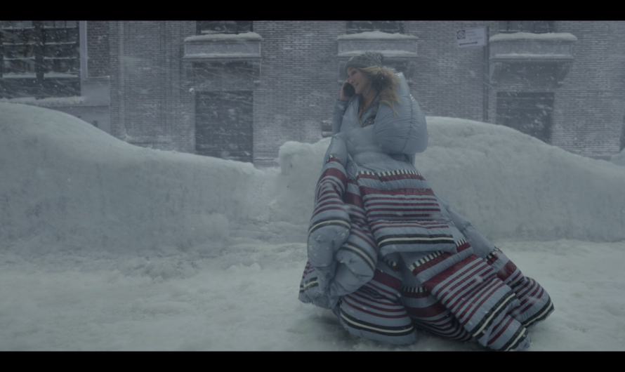 Blue Puffer Coat Worn by Sarah Jessica Parker as Carrie Bradshaw