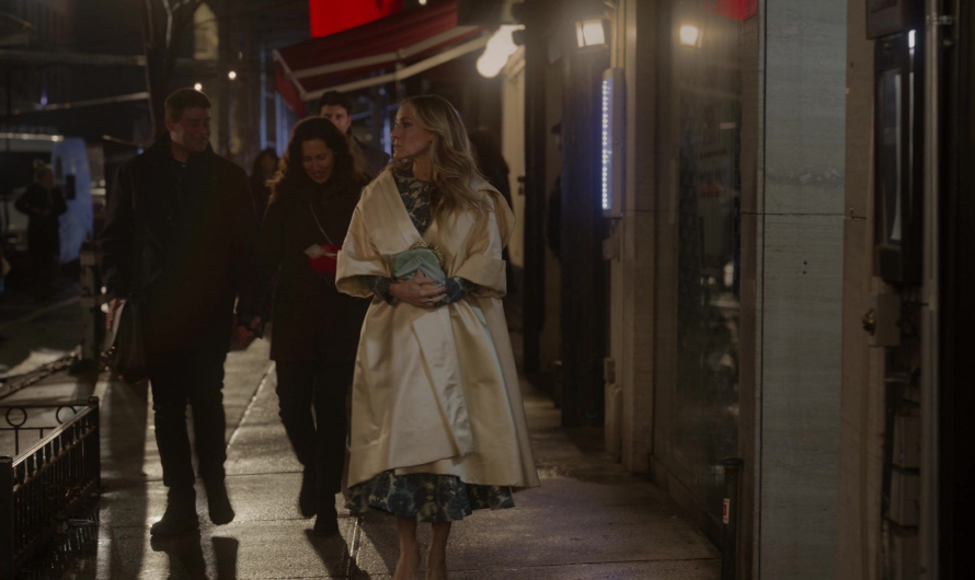 Cream Haute Couture Silk Duchess Satin 3/4 Sleeve Opera Coat Worn by Sarah Jessica Parker as Carrie Bradshaw