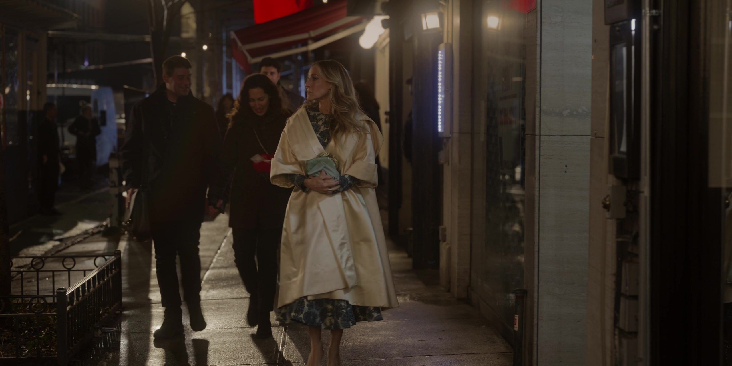 Cream Haute Couture Silk Duchess Satin 3/4 Sleeve Opera Coat Worn by Sarah Jessica Parker as Carrie Bradshaw