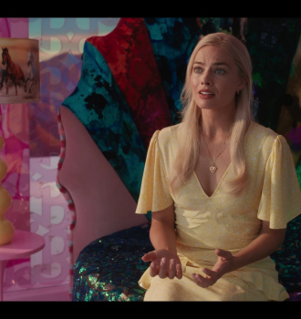 Yellow Dress of Margot Robbie Outfit Barbie (2023) Movie