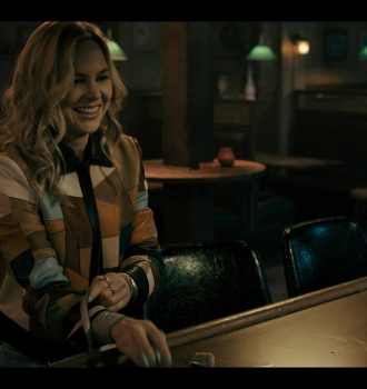 Patchwork Moto Jacket Worn by Adelaide Clemens as Sandy Outfit Justified: City Primeval TV Show