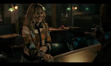 Patchwork Moto Jacket Worn by Adelaide Clemens as Sandy Outfit Justified: City Primeval TV Show