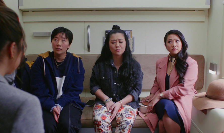 Pink Trench Coat Worn by Stephanie Hsu as Kat Huang