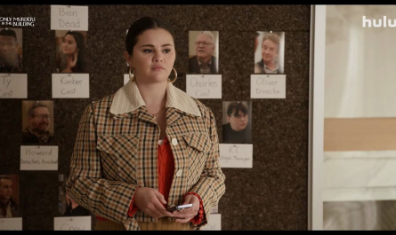 Cropped Checked Crochet-Trimmed Wool-Blend Jacket Worn by Actress Selena Gomez as Mabel Outfit Only Murders in the Building TV Show