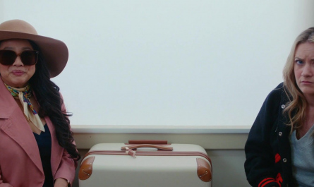 Oversized Square Frame Sunglasses Worn by Stephanie Hsu as Kat Huang Outfit Joy Ride (2023) Movie