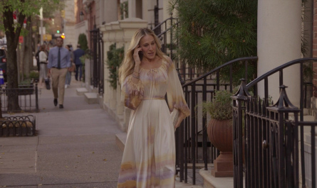 Tie Dye Kaftan Long Sleeved Maxi Dress Worn by Sarah Jessica Parker as Carrie Bradshaw Outfit And Just Like That... TV Show