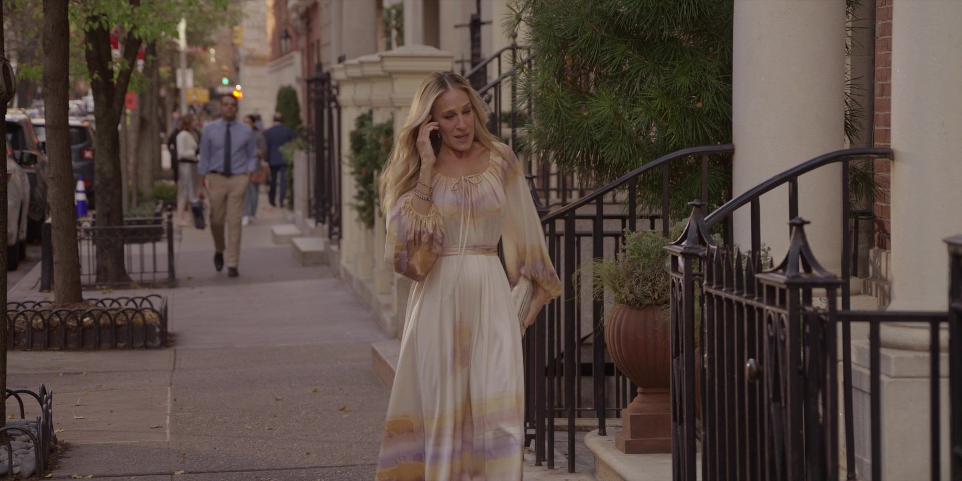 Tie Dye Kaftan Long Sleeved Maxi Dress Worn by Sarah Jessica Parker as Carrie Bradshaw