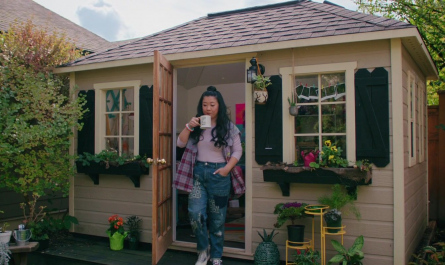 Boyfriend Patchwork Jeans Worn by Sherry Cola as Lolo Chen Outfit Joy Ride (2023) Movie