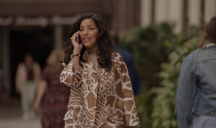 Zebra Print Coat Worn by Sarita Choudhury as Seema Patel Outfit And Just Like That... TV Show