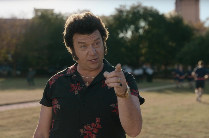 Black Shirt with Floral Print Worn by Danny McBride as Jesse Gemstone Outfit The Righteous Gemstones TV Show