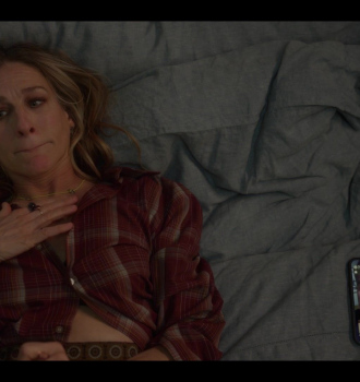 Red Plaid Shirt Worn by Sarah Jessica Parker as Carrie Bradshaw Outfit And Just Like That... TV Show