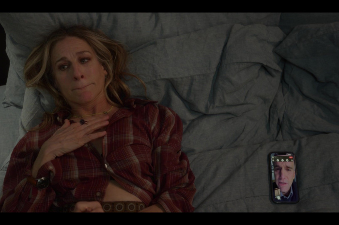 Red Plaid Shirt Worn by Sarah Jessica Parker as Carrie Bradshaw Outfit And Just Like That... TV Show