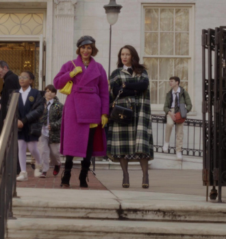 Pink Asymmetrical Coat Worn by Nicole Ari Parker as Lisa Todd Wexley Outfit And Just Like That... TV Show