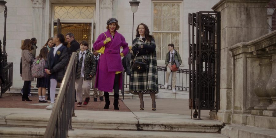 plaid cape coat - Kristin Davis (Charlotte York Goldenblatt) - And Just Like That... TV Show