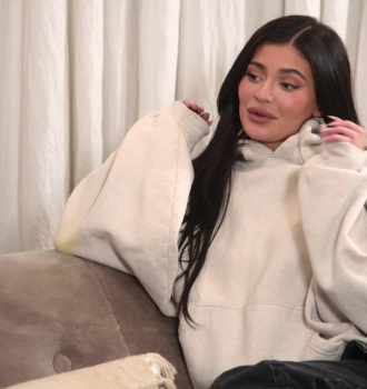 Grey Oversized Hoodie Outfit The Kardashians TV Show