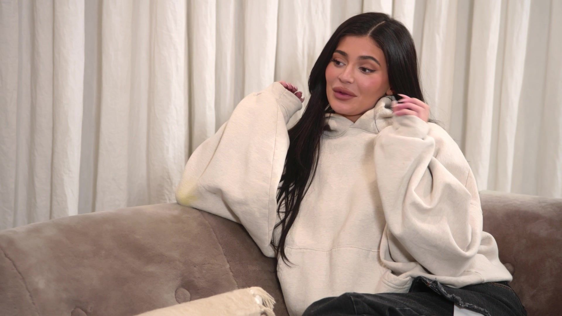 Worn on The Kardashians TV Show - Grey Oversized Hoodie