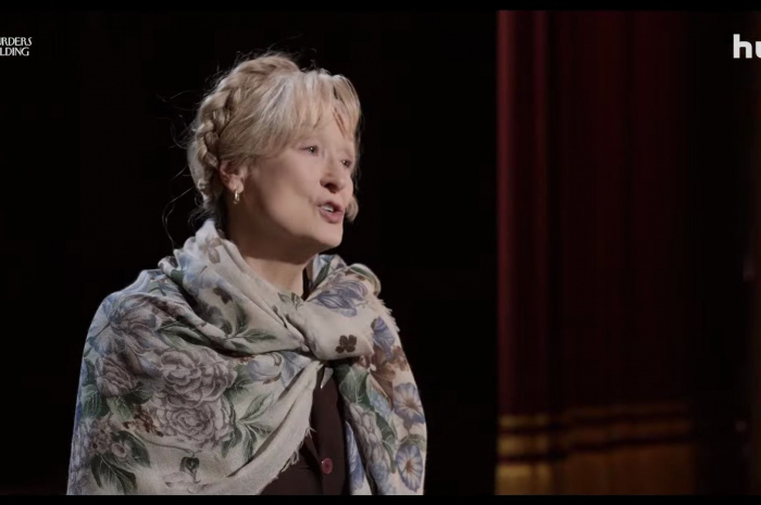 Floral Print Scarf Worn by Meryl Streep as Loretta Durkin Outfit Only Murders in the Building TV Show