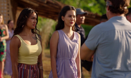 Yellow Tank Top Worn by Samantha Richelle as Detective Kai Mendoza Outfit Almost Paradise TV Show