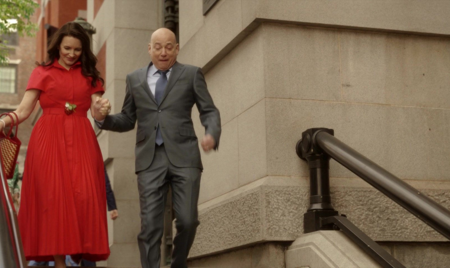 Red Shirt Dress With Pleats Worn by Kristin Davis as Charlotte York Goldenblatt