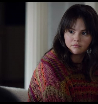 Striped Pointelle-Knit Jumper Sweater Worn by Selena Gomez as Mabel Mora Outfit Only Murders in the Building TV Show