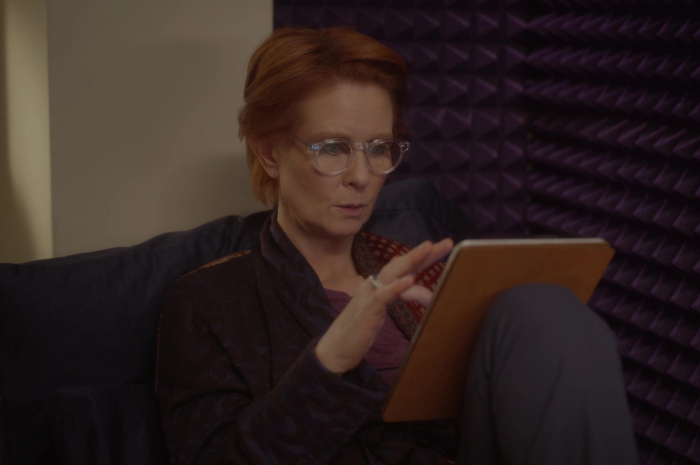 Clear Frame Glasses of Cynthia Nixon as Miranda Hobbes Outfit And Just Like That... TV Show