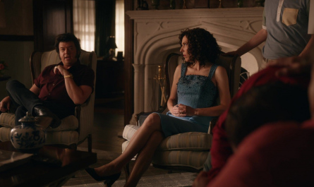 Blue Sparkly Dress Worn by Edi Patterson as Judy Gemstone Outfit The Righteous Gemstones TV Show