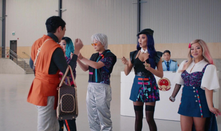 Print Skirt of Ashley Park Outfit Joy Ride (2023) Movie
