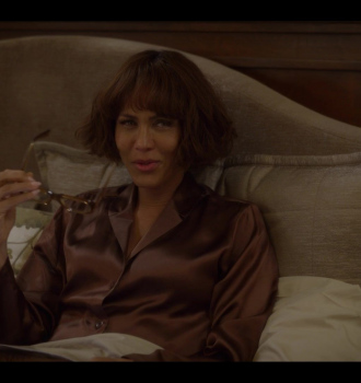 Brown Pajama Sleepwear of Nicole Ari Parker as Lisa Todd Wexley Outfit And Just Like That... TV Show