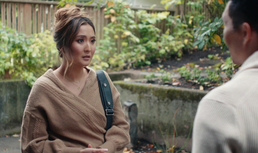 Brown Knit Cardigan of Ashley Park as Audrey Sullivan