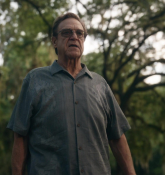 Characoal Black Tropical Shirt Worn by John Goodman as Dr. Eli Gemstone Outfit The Righteous Gemstones TV Show