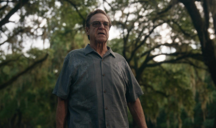 Characoal Black Tropical Shirt Worn by John Goodman as Dr. Eli Gemstone Outfit The Righteous Gemstones TV Show
