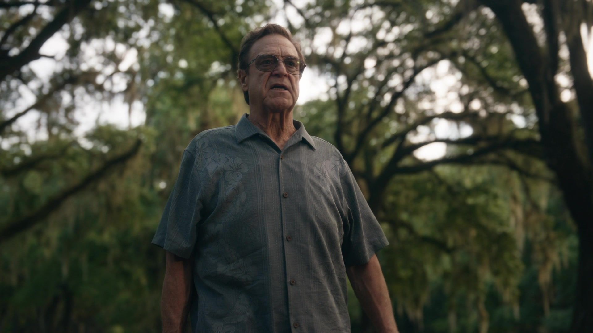 Characoal Black Tropical Shirt Worn by John Goodman as Dr. Eli Gemstone